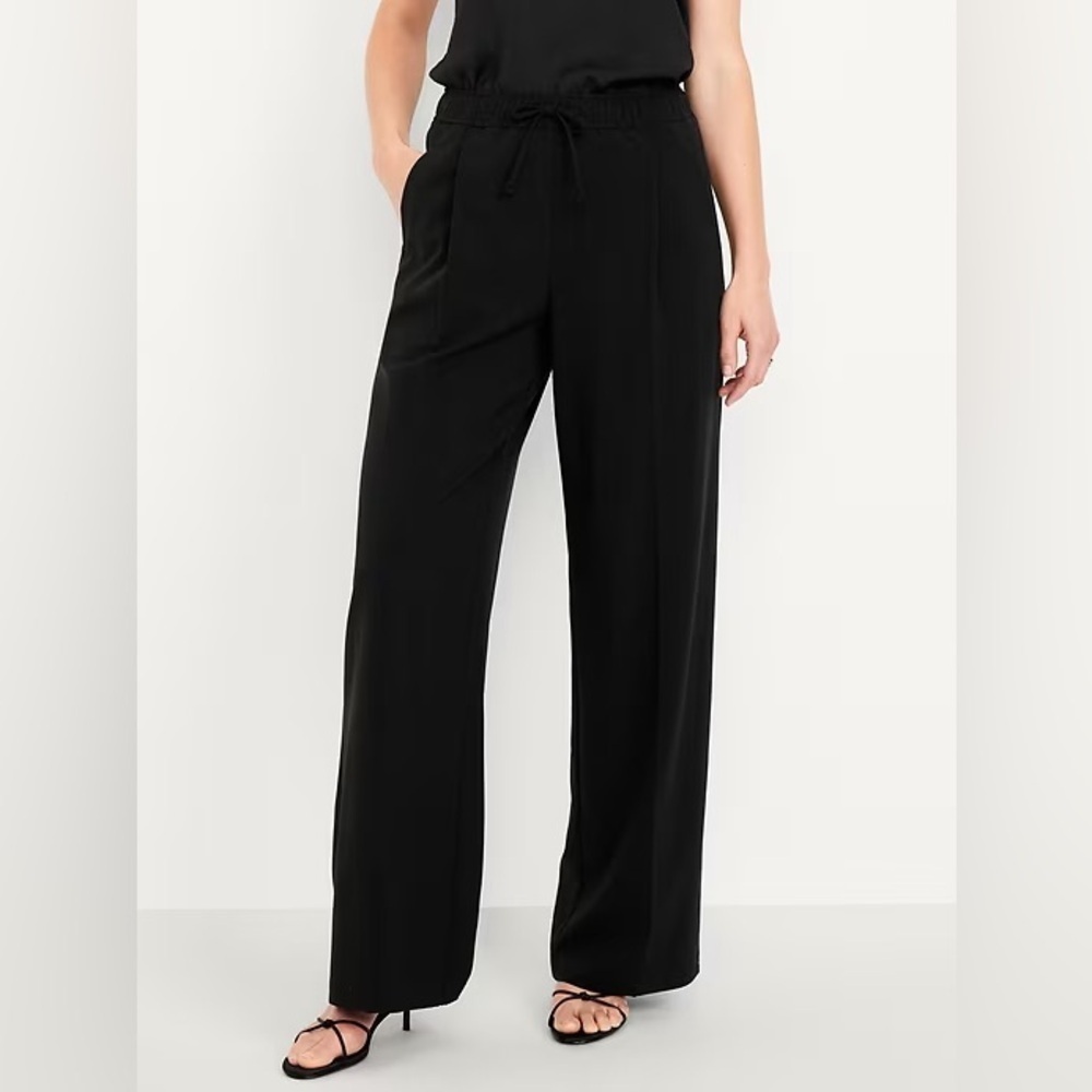 NEW! Old Navy Black High-Waisted Billie Wide-Leg Trouser 🩷 804424